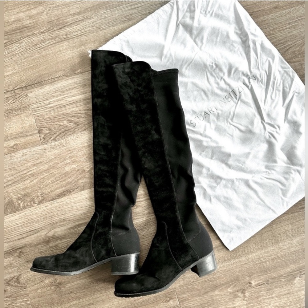 Stuart Weitzman | RESERVE Over-the-Knee Boots in Black Suede